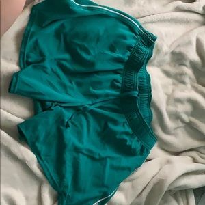 teal athletic shorts